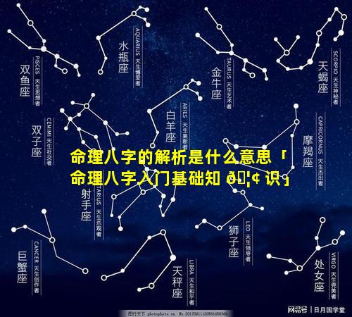 命理八字的解析是什么意思「命理八字入门基础知 🦢 识」